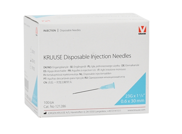 KRUUSE injektioneula, 0.6x30mm 23Gx1 1/4 sin 100kpl - 3