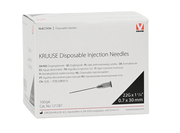 KRUUSE injektioneula, 0.7x30mm 22Gx1 1/4musta 100kpl - 3
