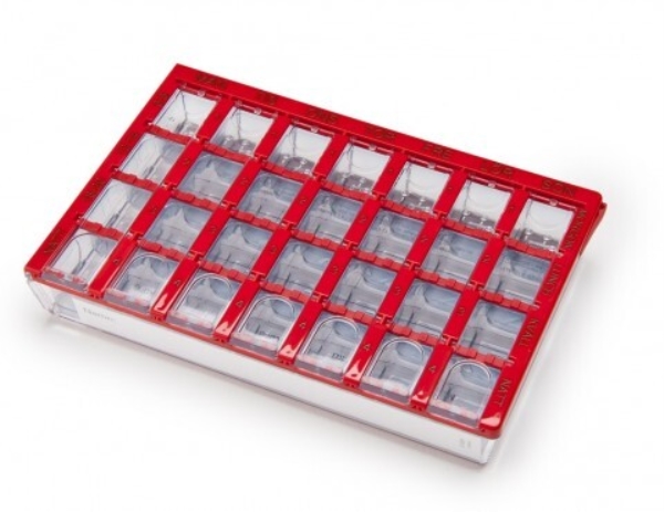 Dosett Medi vko 4 lokeroa/vrk, suomenk.pun155x102x25mm 1KPL