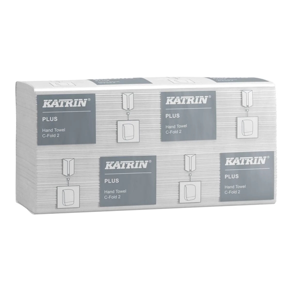 Käsipyyhe Katrin Plus C-taitto, 24x33cm valk 2krs 1600KPL - Katrin - 1
