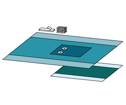 Peittelypakkaus Barrier raaja kaksoisreikäliinalla steriili 10KPL, kaksoisjalkal. steriili 10KPL