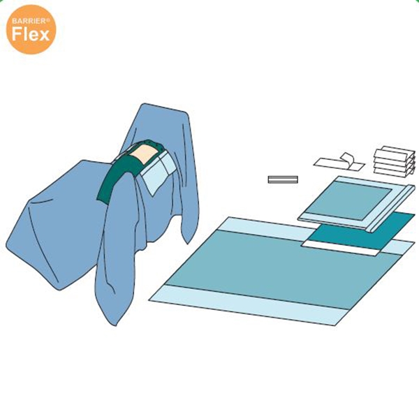 Laparoskopiapeittelypakkaus, Barrier ylä-alatie ster 4KPL