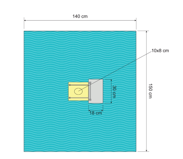 Silmälakana Barrier 140x150cm pussilla ja läpileikkauskalvolla 10x8cm 14KPL, pussi ja läpileikkausk 14KPL