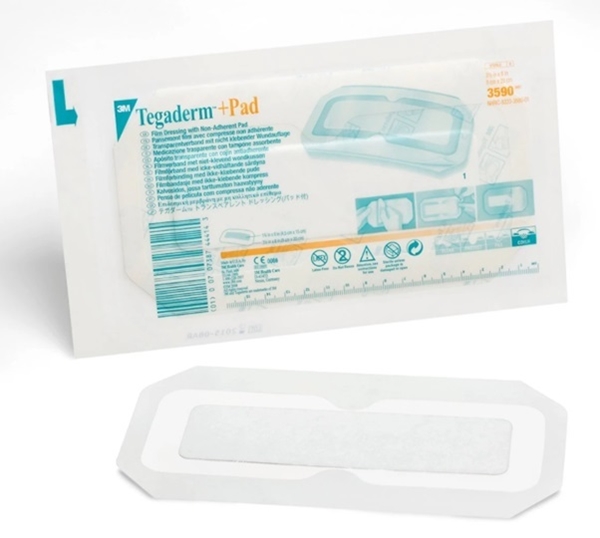 Haavatyyny Tegaderm, 9x20cm tyyny 4,5x15cm 25KPL - Tegaderm