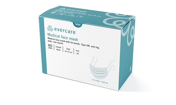 Kasvosuoja evercare® TYPEIIR nauhoin, valkoinen, antifog, nauhoin valk. antifog 50 KPL - evercare® - 2