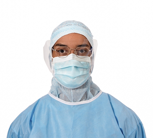 Kasvosuoja evercare® TYPEIIR nauhoin, visiiri, antifog, heijastussuoja, sininen 25KPL, nauhoin visiiri antifog 25KPL - evercare®