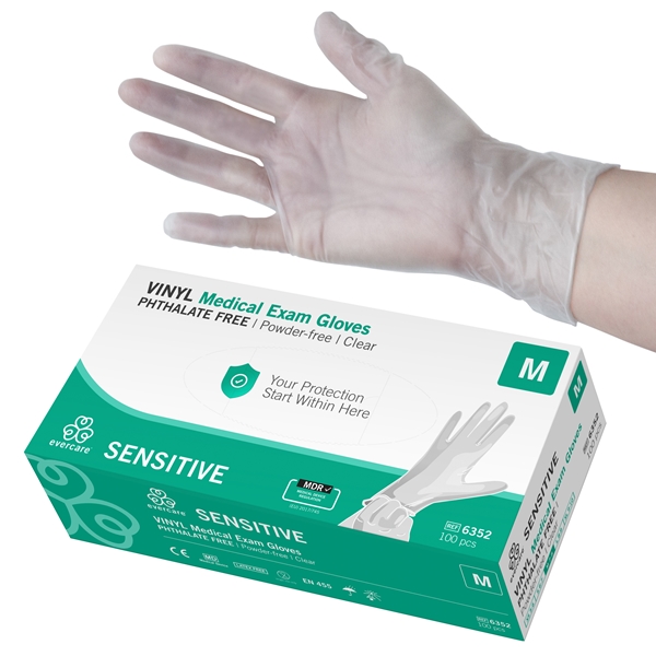 Tutkimuskäsine evercare® vinyl, M SENSITIVE pton fton100KPL - evercare®