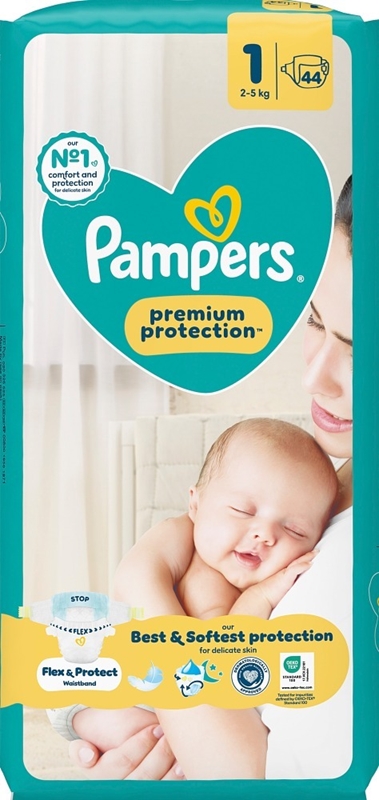 Teippivaippa Pampers New Baby, S1 2-5kg (2x44) 88KPL - Pampers