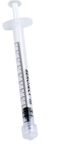 Ruisku luerlock 3-os Beroject, 1ml 0,01ml keskitetty 100KPL - Beroject - 1