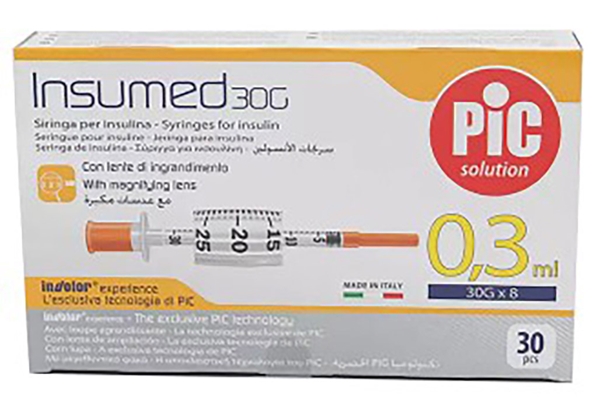 Insuliiniruisku Insumed, 0,3ml 30Gx8mm steriili 30KPL - 2