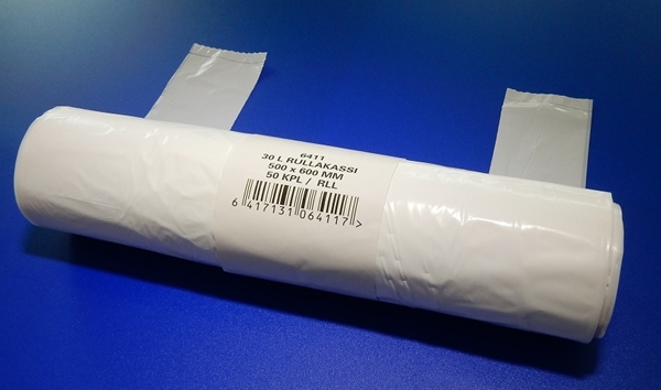 Roskakassi LDPE 30L, valk 500x600x0,03mm 750KPL