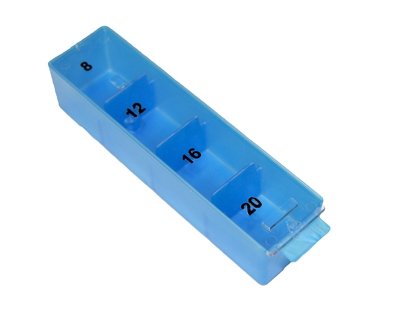 Lääkeannostelija päivä 1KPL, 4 lok/vrk vihreä/sin/harmaa