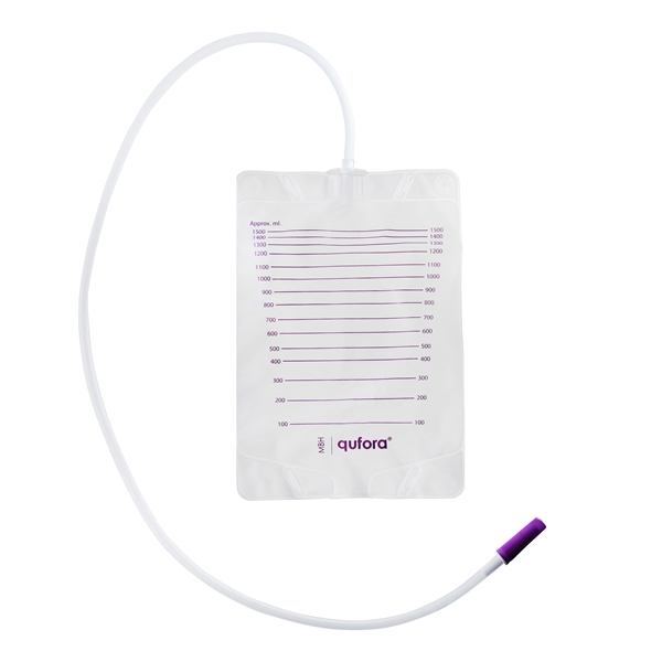 Virtsapussi Qufora ei-tyhj, 1500ml kk letku 90cm 25KPL - Qufora