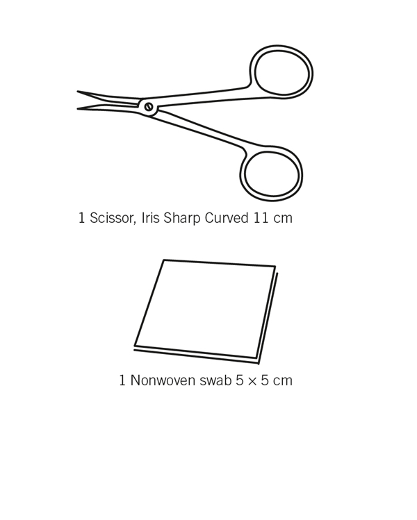 Irissakset, kaarevat 11 cm, Ster,kertakäyttöiset, 120 KPL - evercare® Medikit