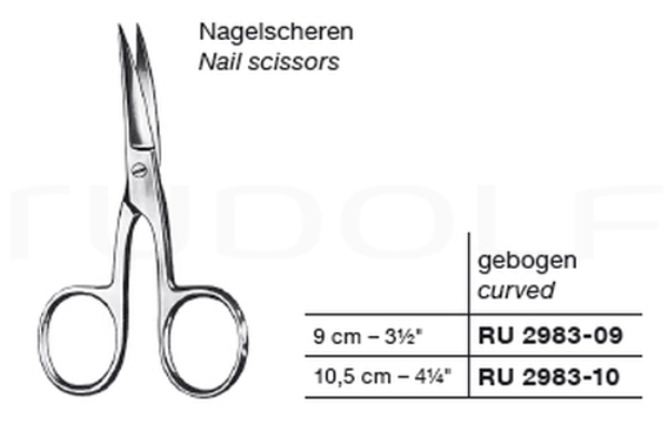 Kynsisakset käyrät 9.0 cm, te/te