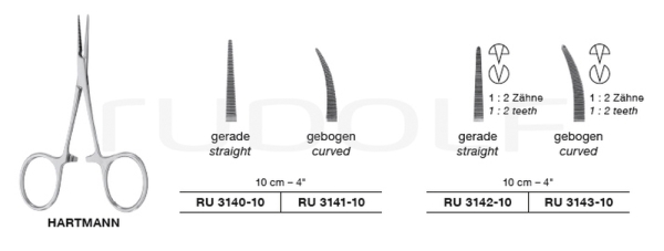 Hartmanin pinsetti su 10cm, 1KPL