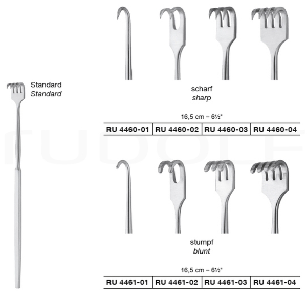 Wound retractor, sharp, 16 cm