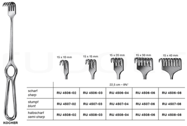 Rasvahaka Kocher 22,5cm, 4-sormi