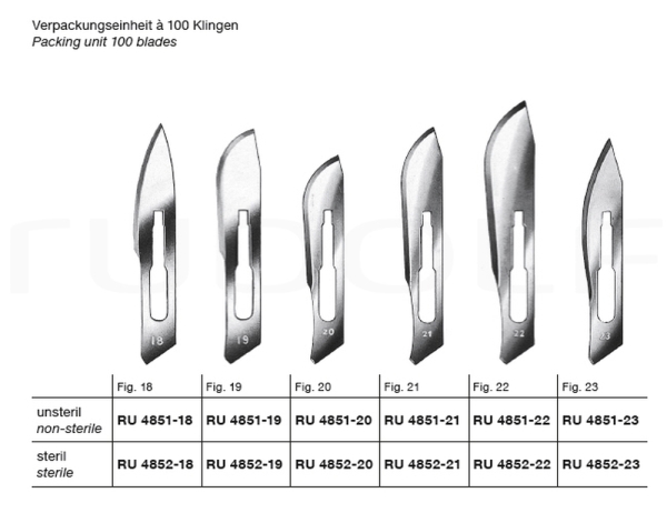 Veitsenterä n.o 22 ei ster, 100kpl/ltk Varsi no 4