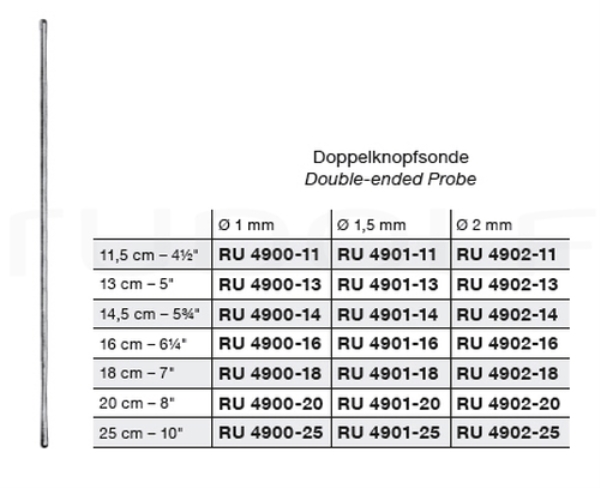 Nuppisondi 1.5mm 16.0cm