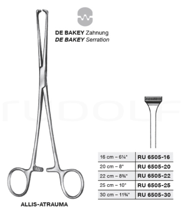 Pihti Allis-atrauma, 16 cm