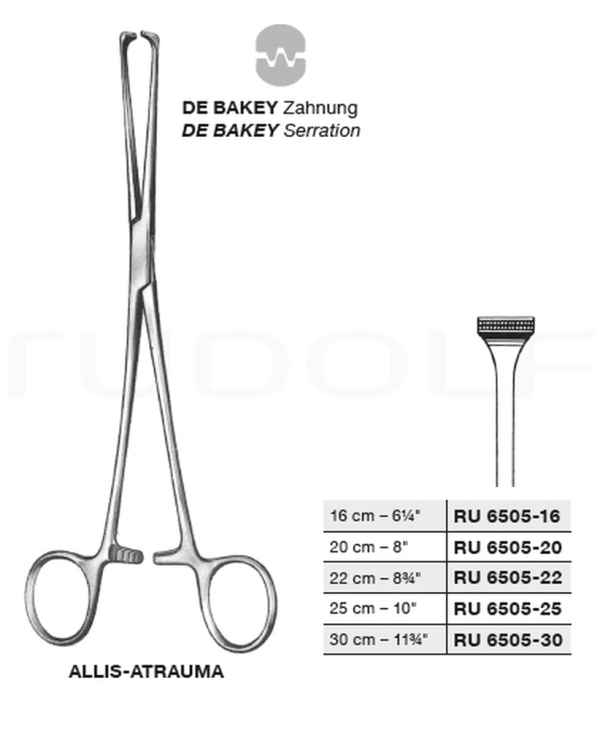 Pihti Allis-atrauma, 25cm