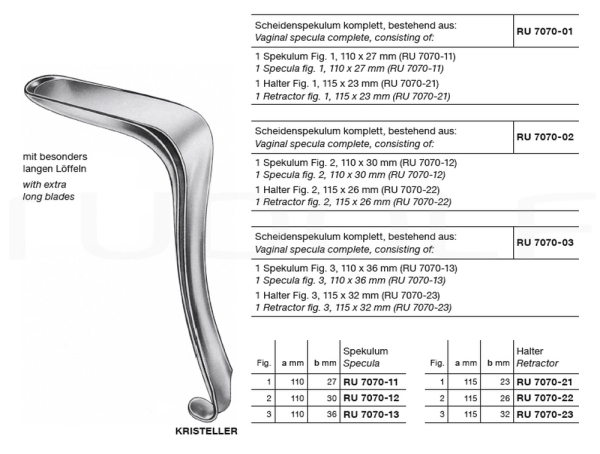Spekula Kristeller 110x27MM