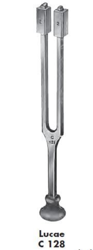 Äänirauta Lucae C128 painoilla, ja kumijalalla