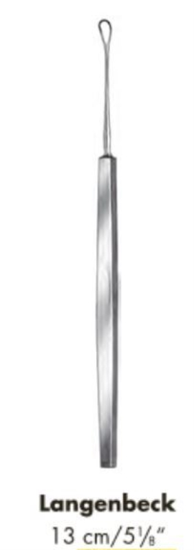 Ear loop Lanbenbeck, 13cm, slightly curved, blunt