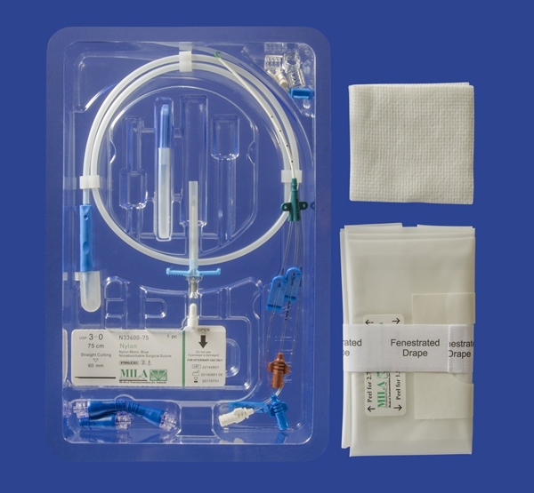 MILA keskuslaskimokatetri 4Fr, 8cm two 22 G lumen, 20Ga 1 kpl