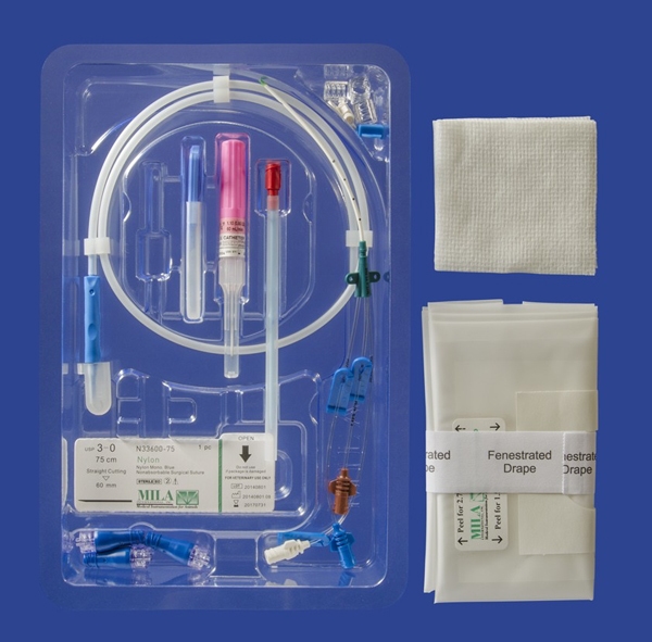 MILA keskuslaskimokatetri 7Fr, 15cm, 14Ga & 18Ga lumen 1kpl