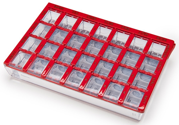 Lääkedosetti Medi punainen, Ruotsink. 155x102x25mm 1KPL