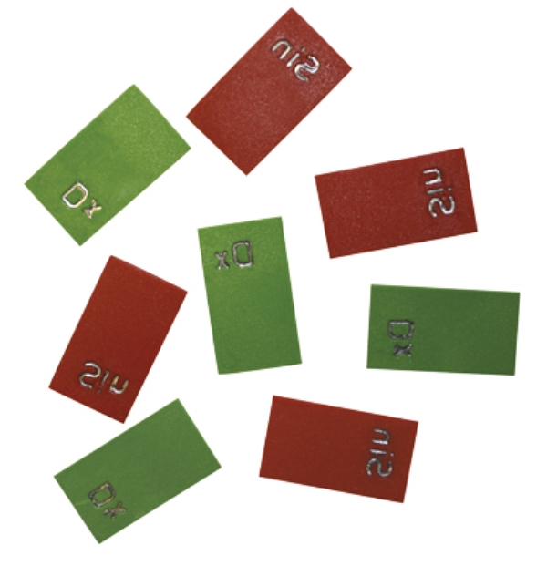 Puolenmerkki Dx,  vihreä, 10 kpl/pussi, 20x35mm