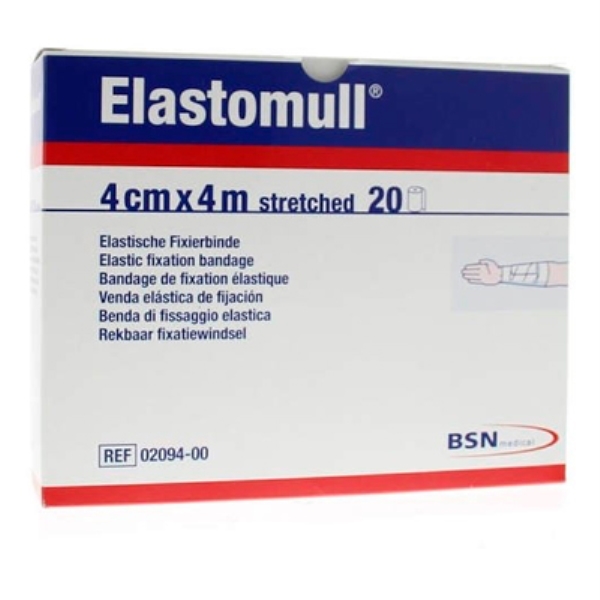 Harsosidos Elastomull elast, 4cmx4m kääreessä 20KPL
