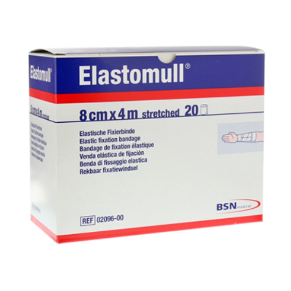 Harsosidos Elastomull elast, 8cmx4m kääreessä 20KPL