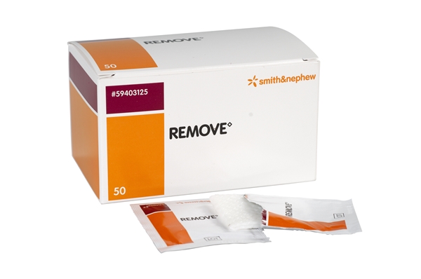 Liima-aineen poistopyyhe Remove, 3,8X3,8cm 50KPL - Remove