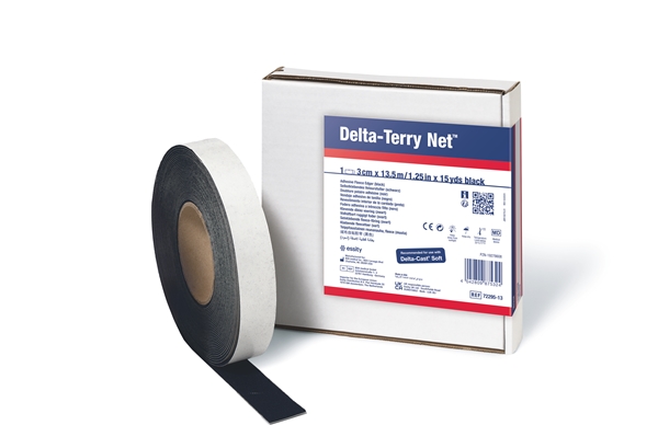 Delta Terry-Net®kiinnittyvä fleecepehmuste 3,2cmx13,7m, musta, 3,2cmx13,7m, musta, kiinnit. - Terry-Net - 1