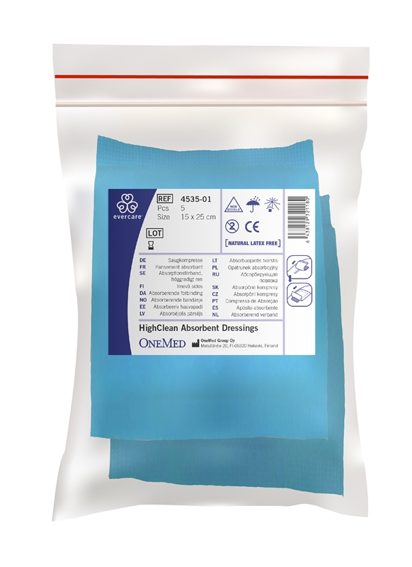Haavasidos evercare® HighClean, 15x25cm ston 5KPL - evercare® - 1