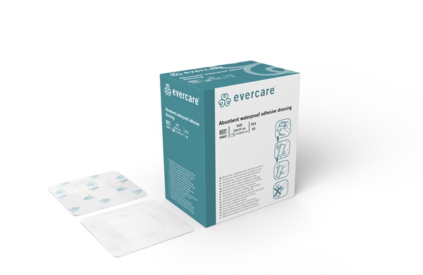 Kiinnittyvä sidos evercare®, 10x10cm suihkunk. ster 50KPL - evercare® - 1