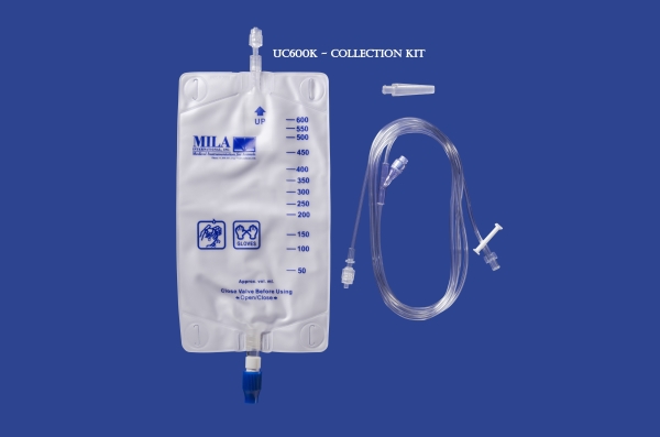 Mila virtsankeräyspussi 600ml, male luer-lock-liitin, 1kpl