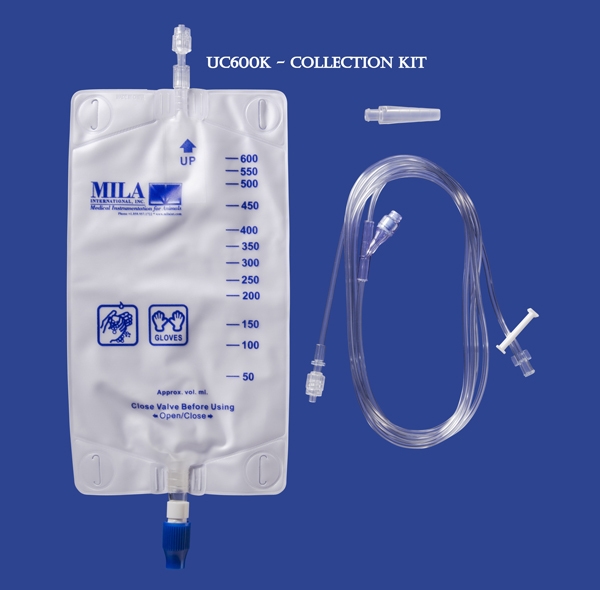 MILA virtsankeräys kit 600ml, pussi+letkusto+yhdistäjä 1kpl