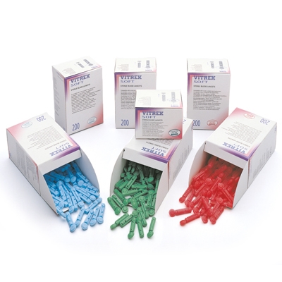 Lansetti  Vitrex Soft punainen, 28G (0,38mm) steriili 200KPL - Vitrex