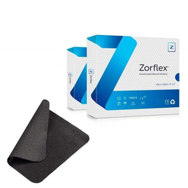 Zorflex, antimikrobinen 100% luonnollinen hiilisidos, 15cmx25cm,10kpl - 2