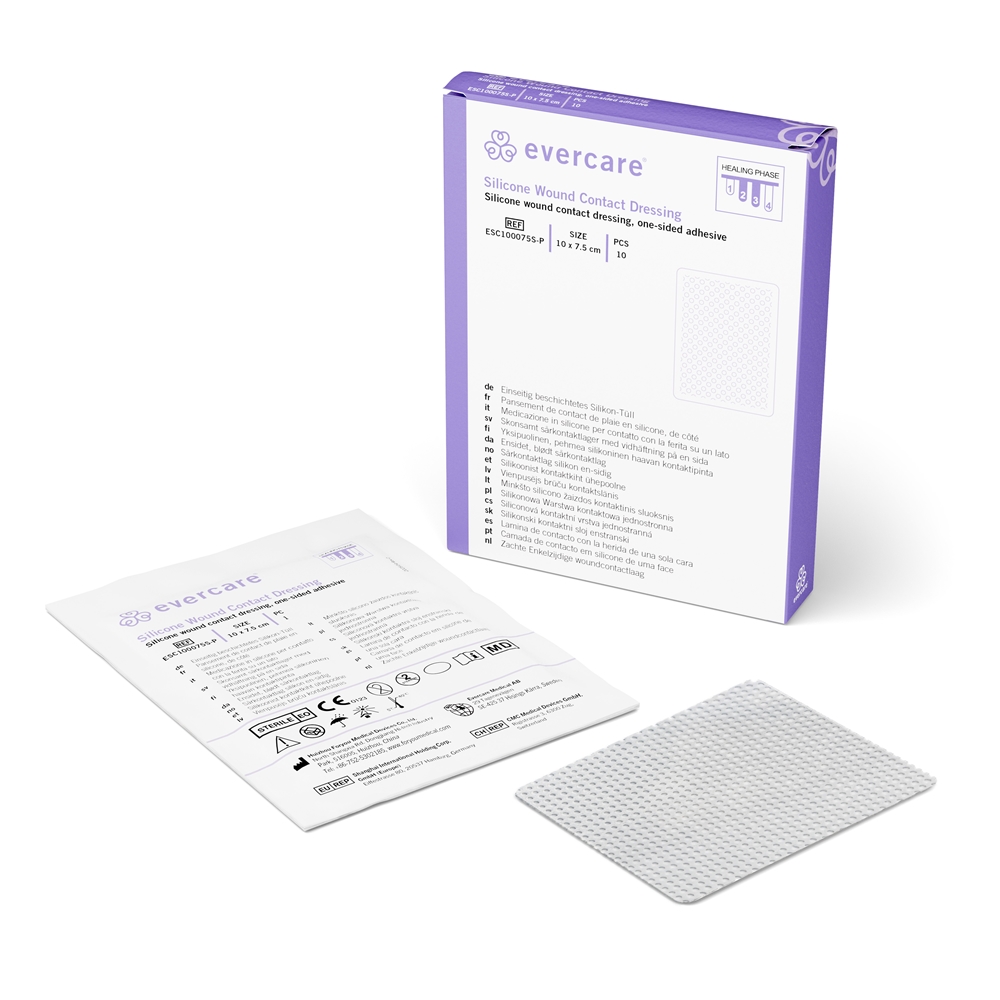 Haavaverkko evercare®silicone 10cmx7,5cm,10kpl, yksipuolinen kiinnitys, 10cmx7,5cm, 10kpl, yksipuol. - evercare®