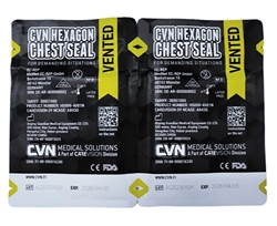 CVN Hexagon chest seal vented, 2-pack