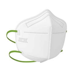 JedX FFP2 kertakäyttöinen hengityssuojain, ei uloshengitysventtiiliä, kiinnitys pään taakse, valkoinen 100KPL 
