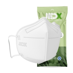 JedX FFP2 kertakäyttöinen hengityssuojain sport, ei uloshengitysventtiiliä, korvalenkein, valkoinen 100KPL 