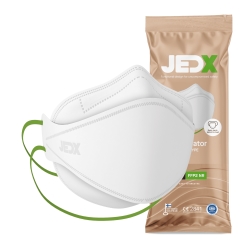 JedX FFP2 kertakäyttöinen hengityssuojain, fish type, ei uloshengitysventtiiliä, kiinnitys pään taakse, valkoinen 75KPL
