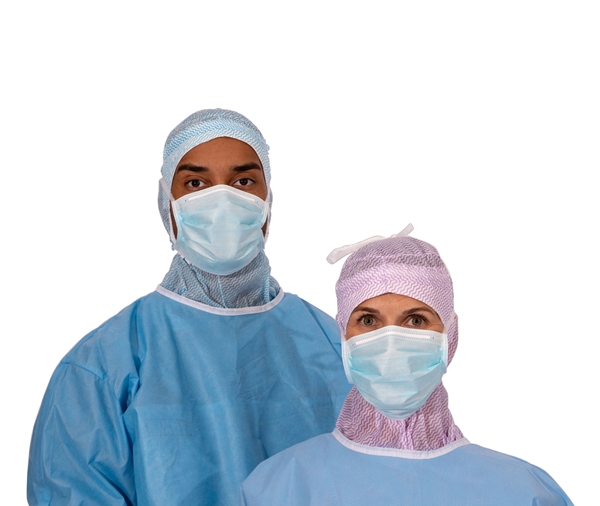 Munnbind evercare med knyting, type IIR blå - evercare® - 1