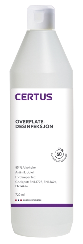 Overflatedesinfeksjon 85%, Certus 720ML m/flippkork